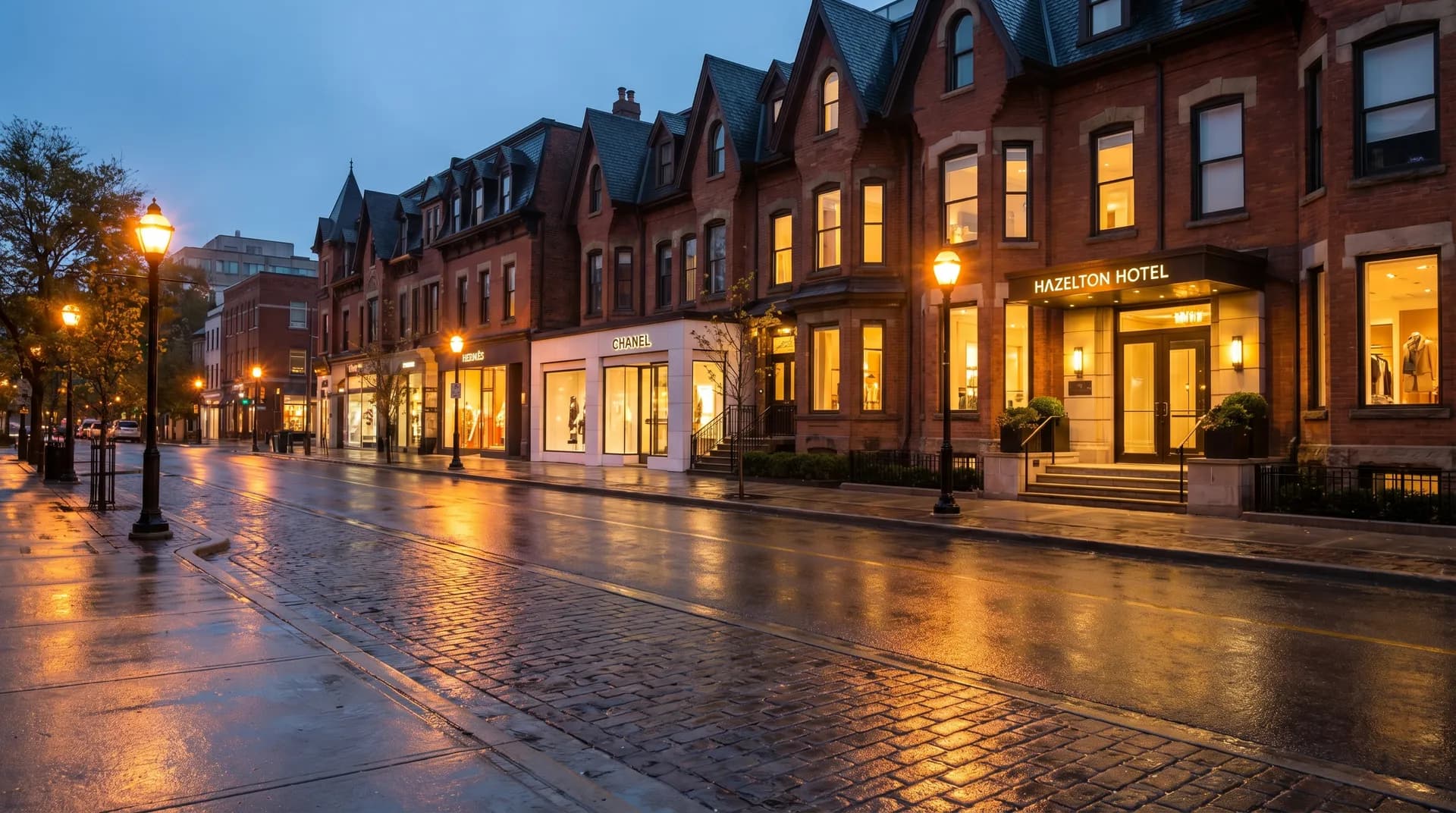 Yorkville Toronto street near luxury collector car storage