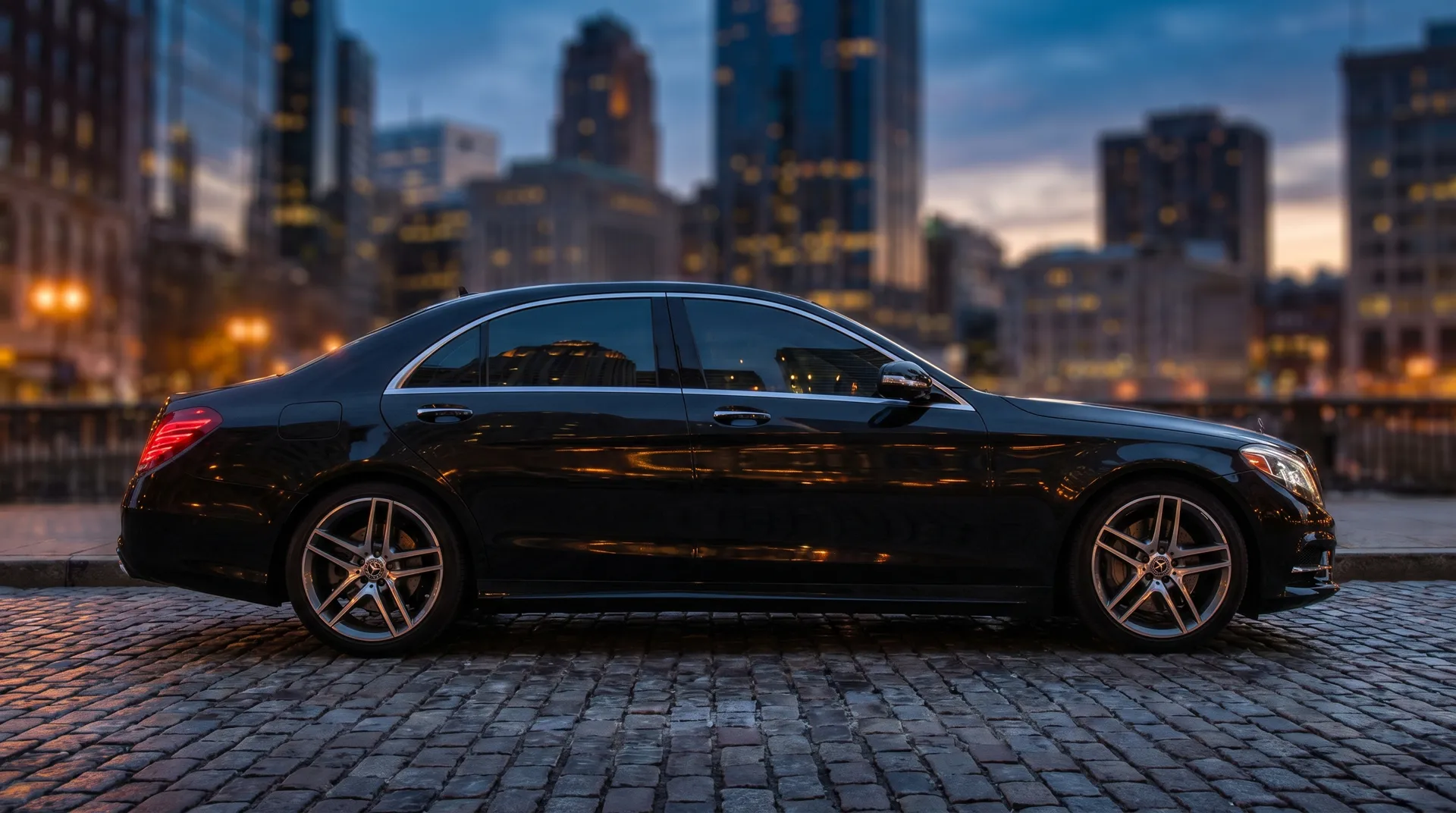 Luxury car with freshly installed ceramic window tint